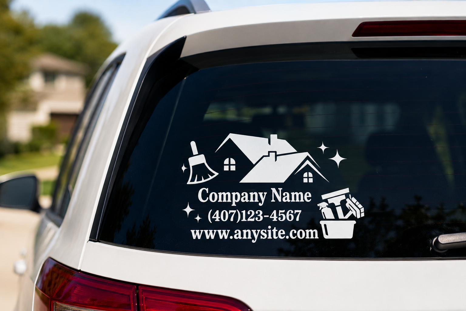 Custom Cleaning Service Business Window Decal – Personalized Vinyl Company Logo Sticker for Car, SUV, Van or Truck