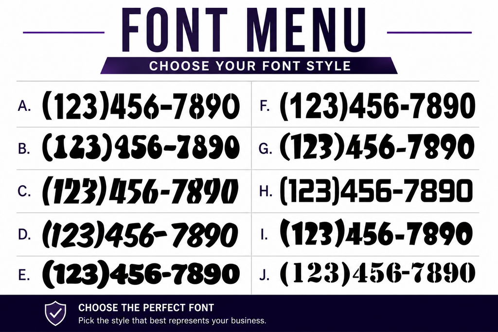 Custom Vehicle Phone Number Decal | Business Truck & Car Vinyl Lettering | Custom Phone Number Sticker