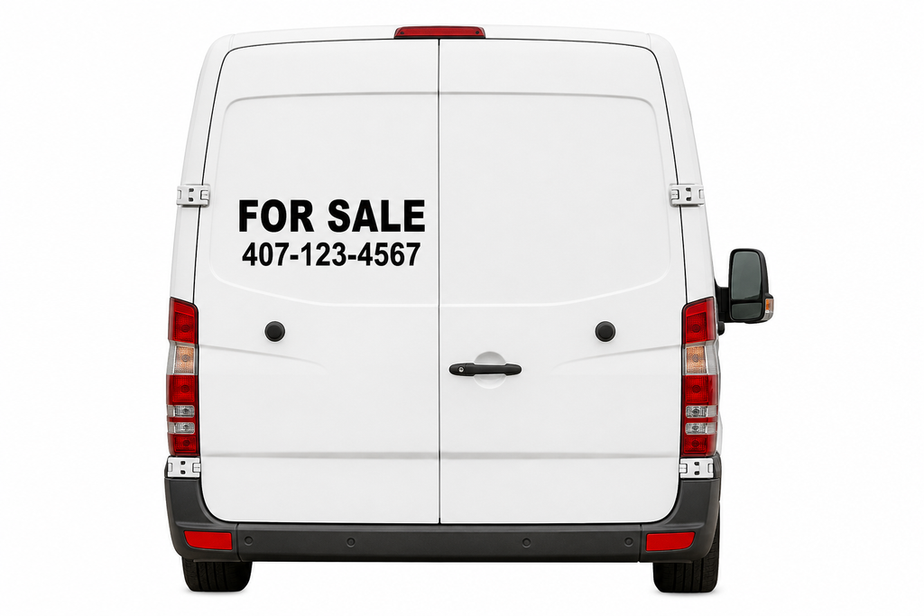 Custom FOR SALE Car Window Decal with Phone Number – Waterproof Vinyl Vehicle Sale Sticker for Cars, Trucks, Vans & RVs