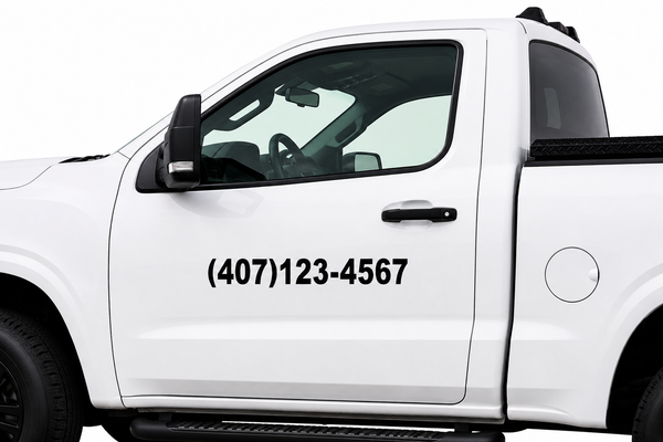 Custom Vehicle Phone Number Decal | Business Truck & Car Vinyl Lettering | Custom Phone Number Sticker