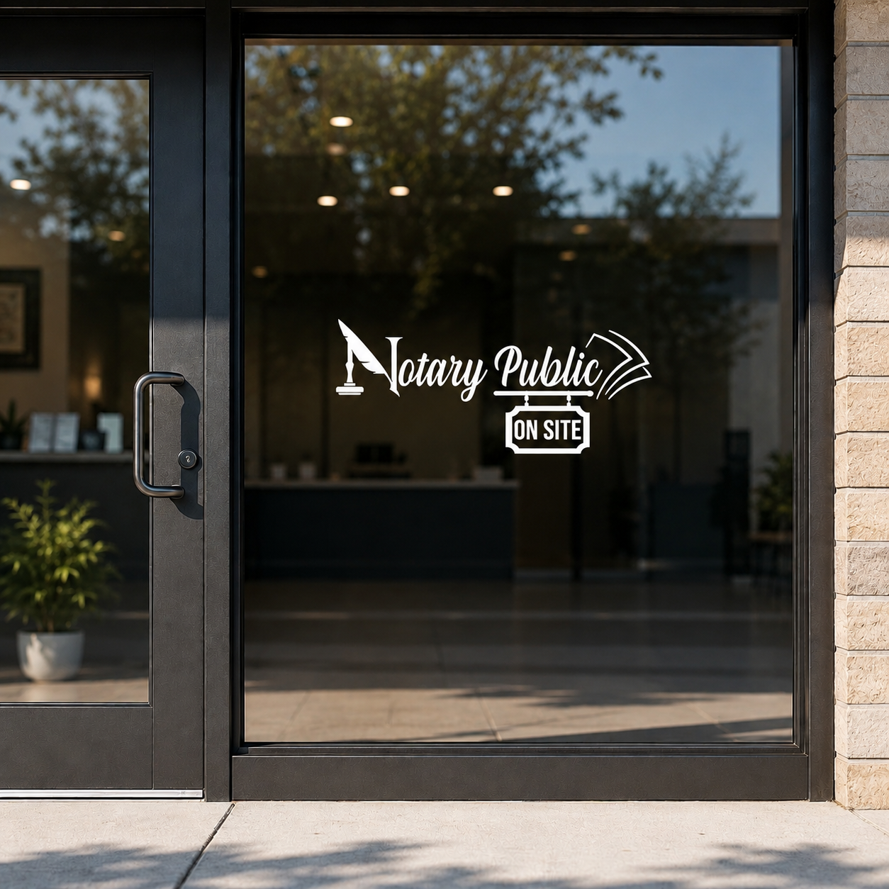 Custom Notary Public On Site Vinyl Window Decal | Business Door & Storefront Sticker