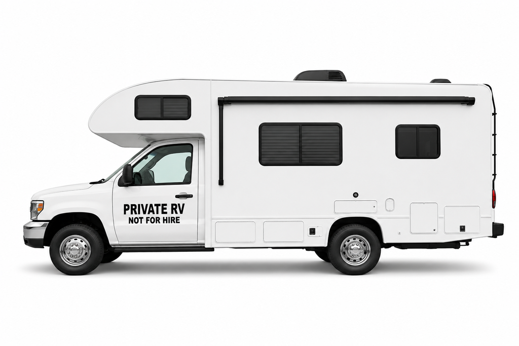 Private RV Not For Hire Decal Set of 2 – Waterproof Outdoor Vinyl Lettering for RV, Camper & Motorhome – Multiple Sizes & 25+ Colors