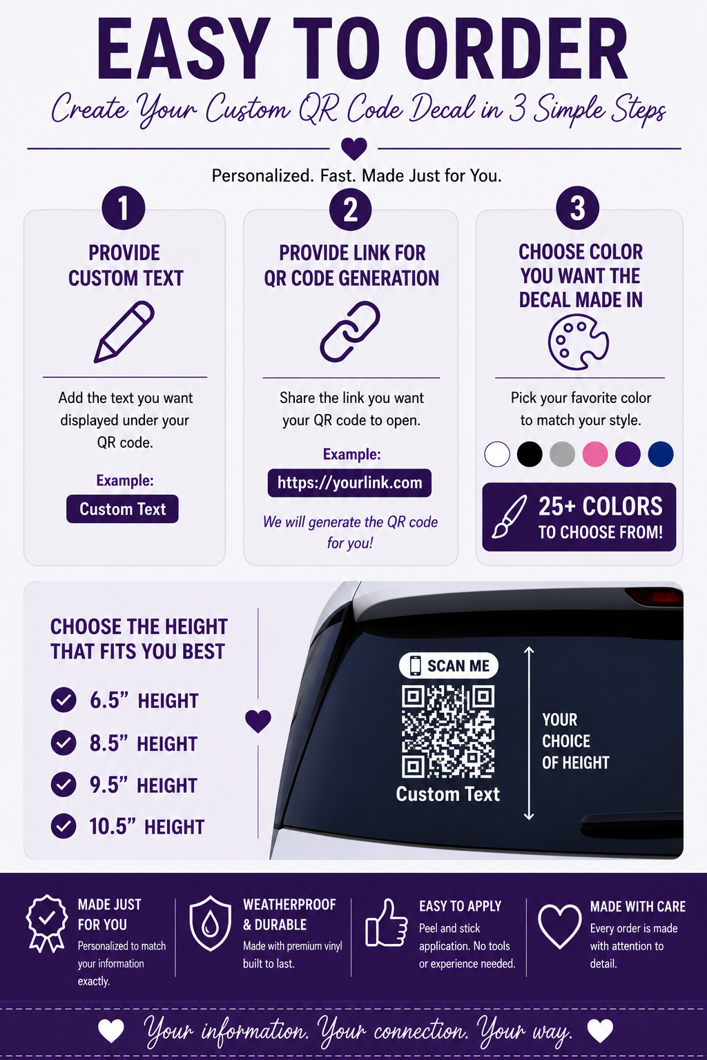 Custom QR Code Vinyl Decal – Personalized Scan Me Car Window Sticker – Social Media, Website & Payment QR Code Decal