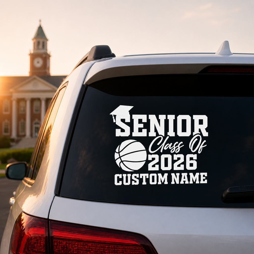 Senior Class of 2026 Basketball Team Decal, Custom Name Vinyl Sticker