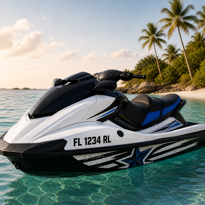 Custom Boat Registration Number Decal Set for Jet Ski, Watercraft Identification Stickers, Multiple Font Styles and Colors Available, Vinyl Material - Random Little Finds