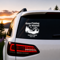 Gone Fishing In Heaven Memorial Car Decal – Personalized Fishing Memorial Vinyl Sticker with Custom Name & Dates