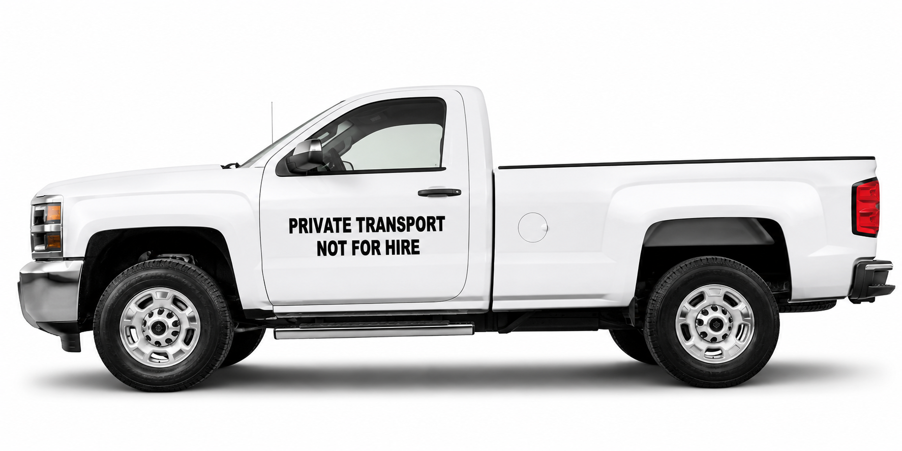 Private Transport Not for Hire Vinyl Decal Sticker Set, 2 Pack
