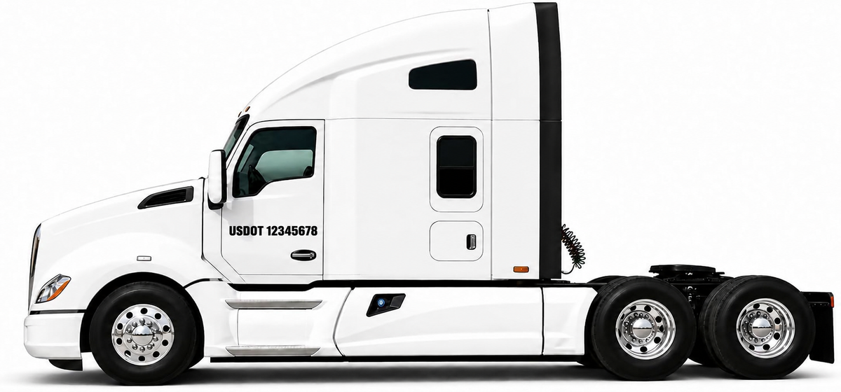 Custom USDOT Number Decals for Trucks - 2 Pack Vinyl Lettering