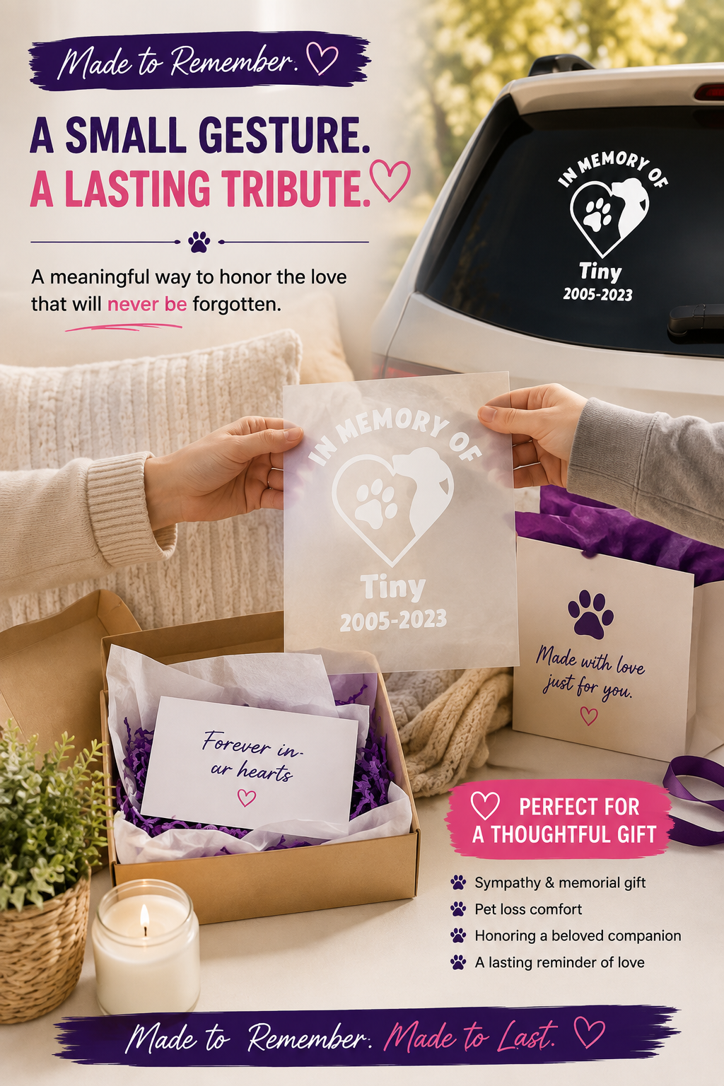 Custom Pet Memorial Decal - Cherish Your Beloved Dog's Memory with a Beautiful Vinyl Tribute - Random Little Finds