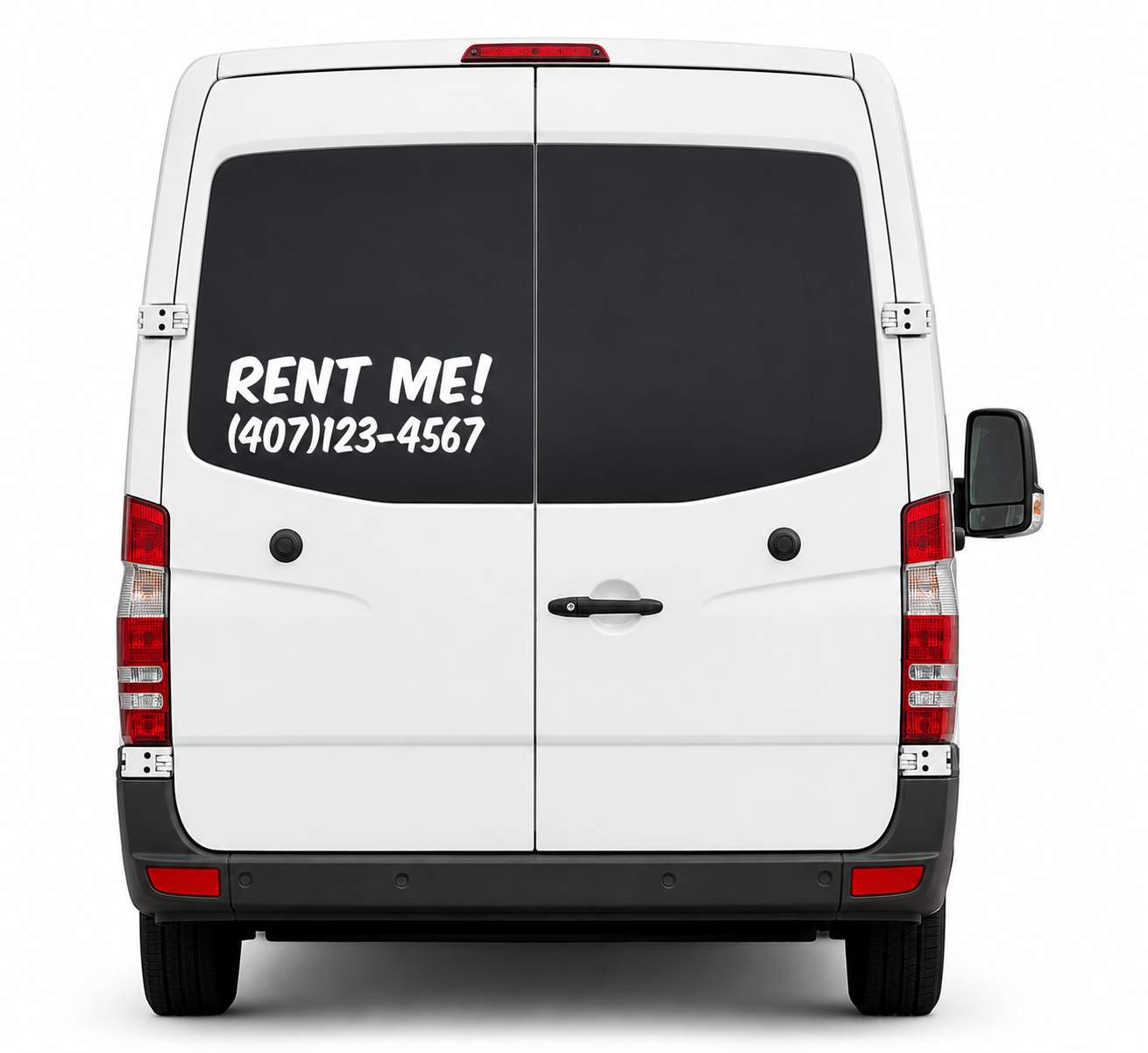 Custom RENT ME Vehicle Window Decal – Business Advertising Vinyl Sticker for Vans, Trucks, RVs & Trailers