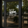 Walk-Ins Welcome Decal with Custom Phone Number - Business Door Window Sticker - Random Little Finds
