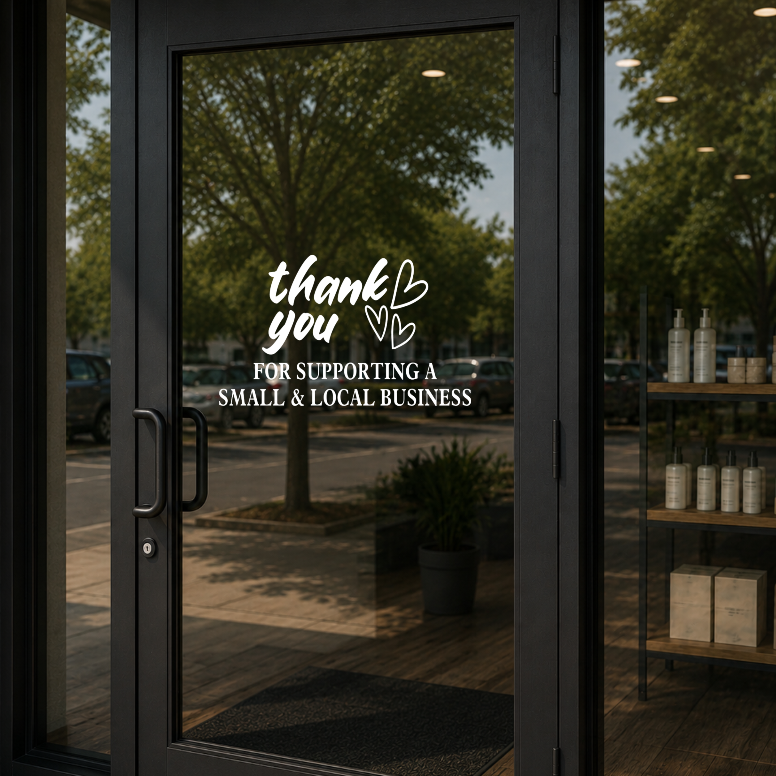 Customer Appreciation Vinyl Decal - A Heartfelt Touch for Your Storefront - Random Little Finds