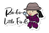Logo with a character holding a magnifying glass and text 'Random Little Finds' on a white background