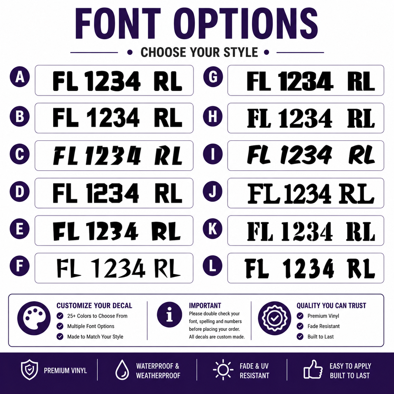 Custom Boat Registration Number Decal Set for Jet Ski, Watercraft Identification Stickers, Multiple Font Styles and Colors Available, Vinyl Material