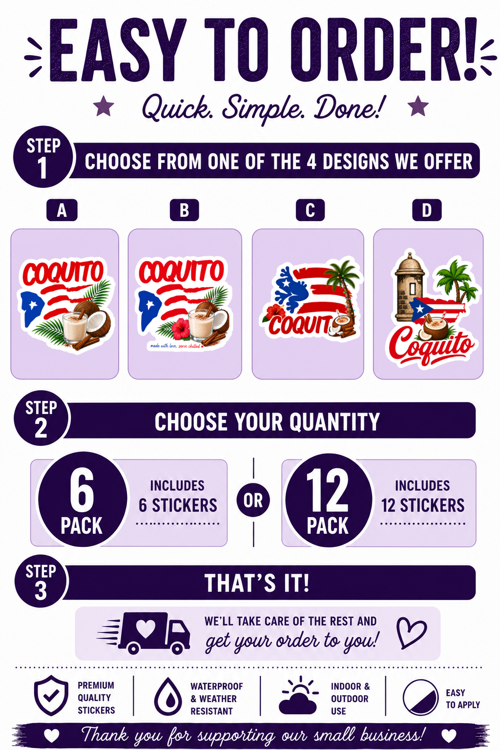 Puerto Rican Coquito Bottle Stickers | 750ml Bottle Decals | Christmas Bottle Labels | 4 Designs | 6 or 12 Pack | Boricua Gift