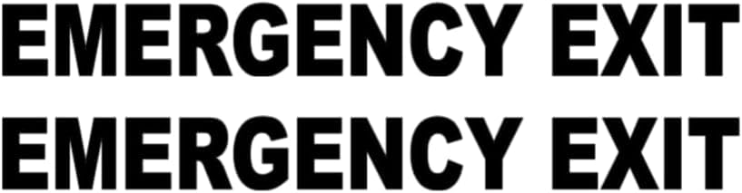 Emergency Exit Vinyl Decal, Safety Sign Sticker for Door Car Truck Van Window