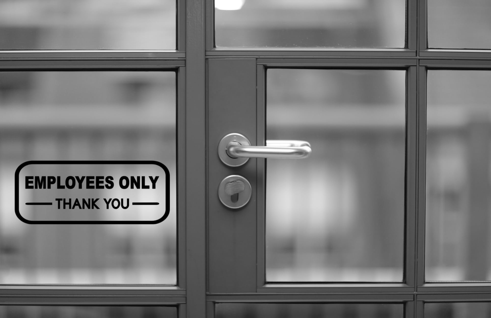 Employees Only Door Decal, Thank You Sign, Vinyl Sticker, Pack of 2