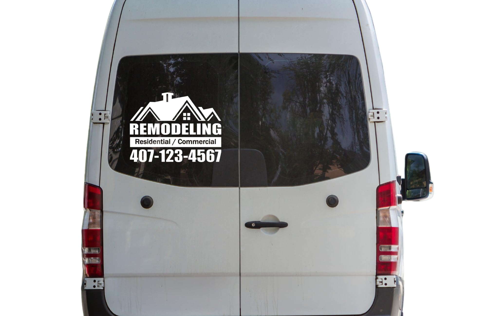 Custom Remodeling Business Vinyl Decal with Phone Number, Residential Commercial House Design, Vehicle Window Sticker
