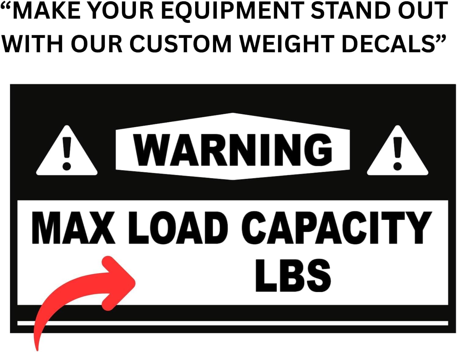 Forklift Weight Limit Custom Decal, Safety Warning Sticker, Load Capacity Label, Vinyl Material, Multiple Color Options