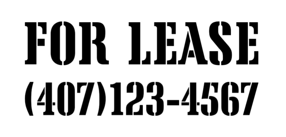 Vinyl for Lease Decal, Professional Business Window Sign, Commercial Grade Adhesive