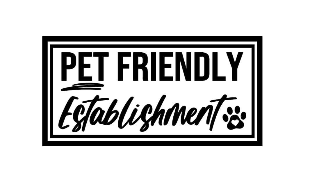Pet Friendly Establishment Vinyl Decal Sticker, Commercial Retail Store Door Sign