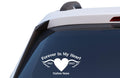 Forever in My Heart Memorial Decal with Angel Wings, Custom Name, Vinyl Car Window Sticker