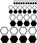 Honeycomb Shape Vinyl Decal Sticker, Car Window Bumper Wall Art Laptop Stickers, 4 Dozen Pack, Assorted Sizes