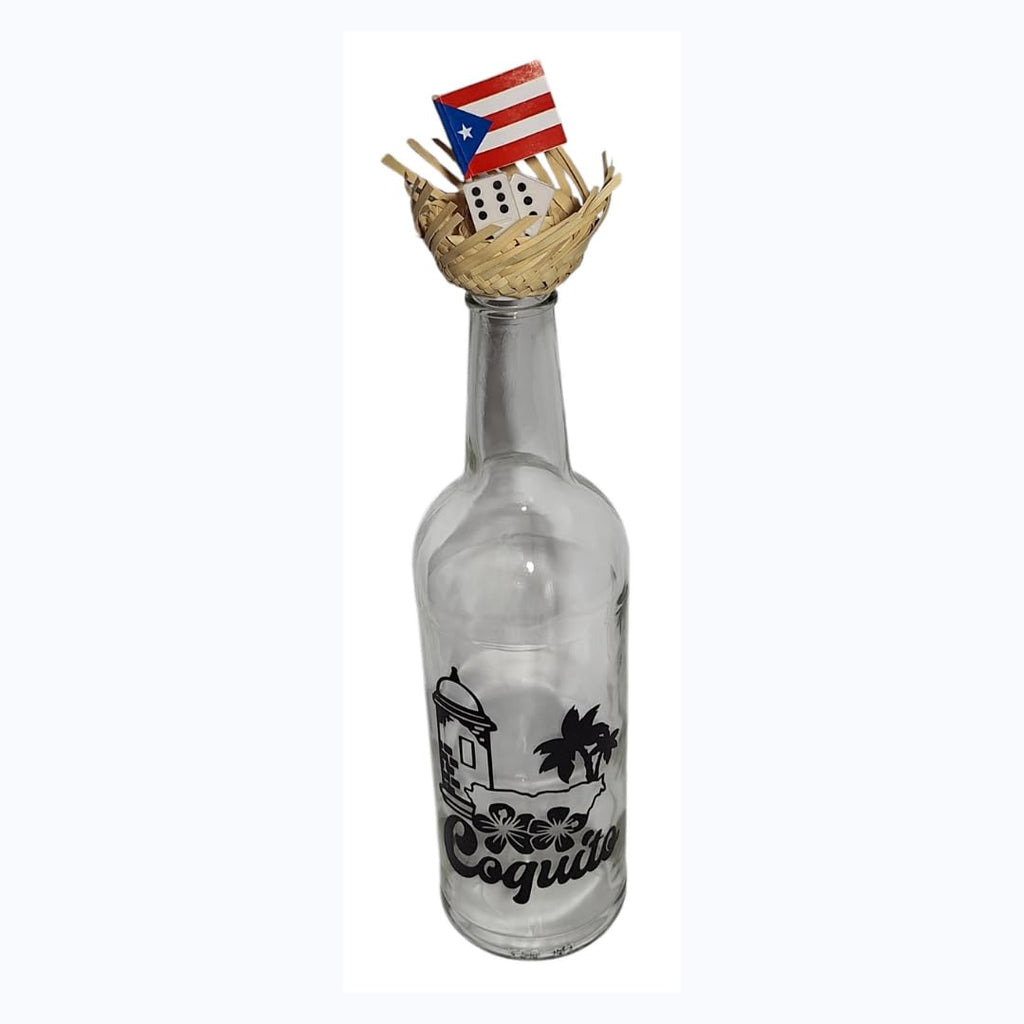 Pack of 2 Mini 2" Domino Edition Traditional Mini Pavita Hats & Puerto Rico Toothpick Flags Jibaro Pavas Party Favors Birthday Souvenirs Coquito Bottle Topper