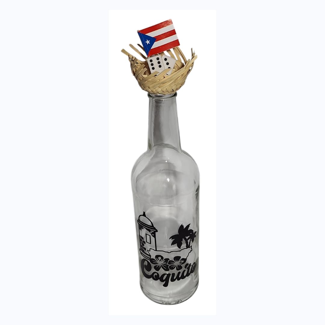 Pack of 2 Mini 2" Domino Edition Traditional Mini Pavita Hats & Puerto Rico Toothpick Flags Jibaro Pavas Party Favors Birthday Souvenirs Coquito Bottle Topper