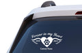 Forever in My Heart Angel Wings Dog Paw Personalized RIP Car Window Vinyl Decal Sticker Custom Memorial Decal