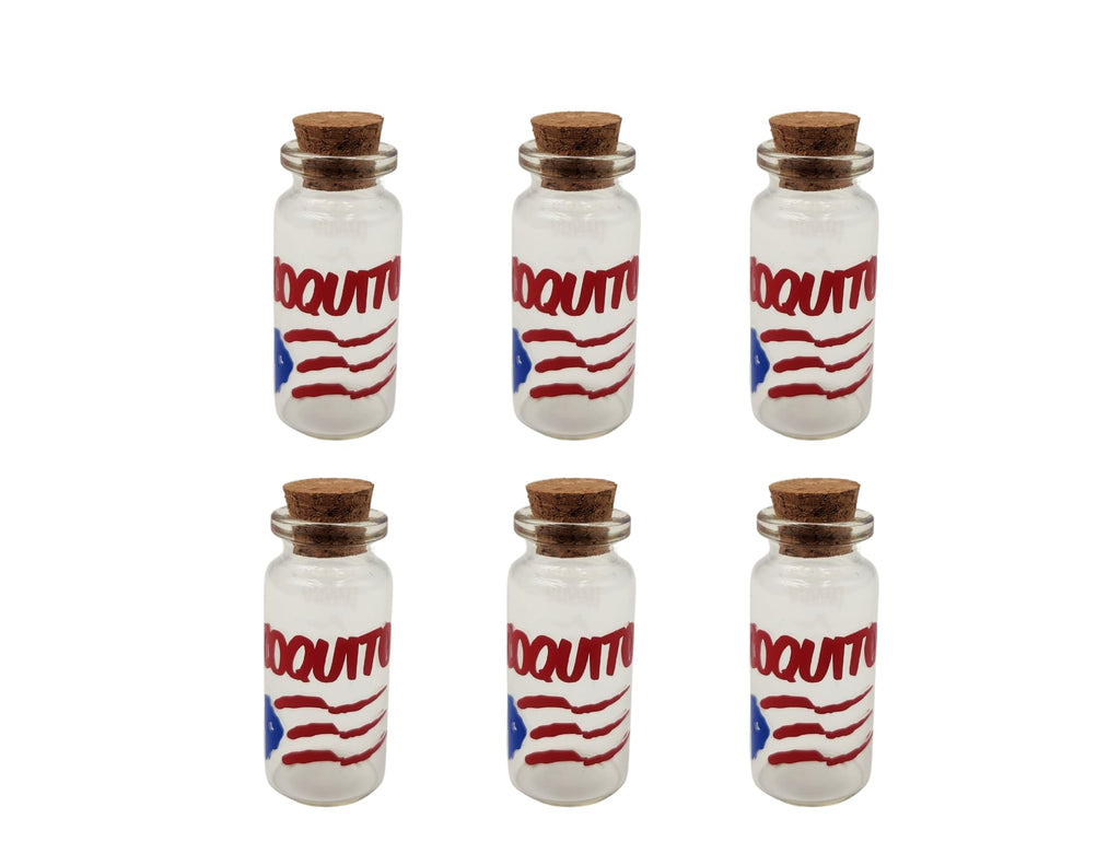 Miniature 2" Coquito Bottles with Puerto Rico Flag Label Pack of 6 Party Decor Accessory Puerto Rician Themed Party Decor Party Souvenirs Christmas Holiday Stocking Stuffer Gift