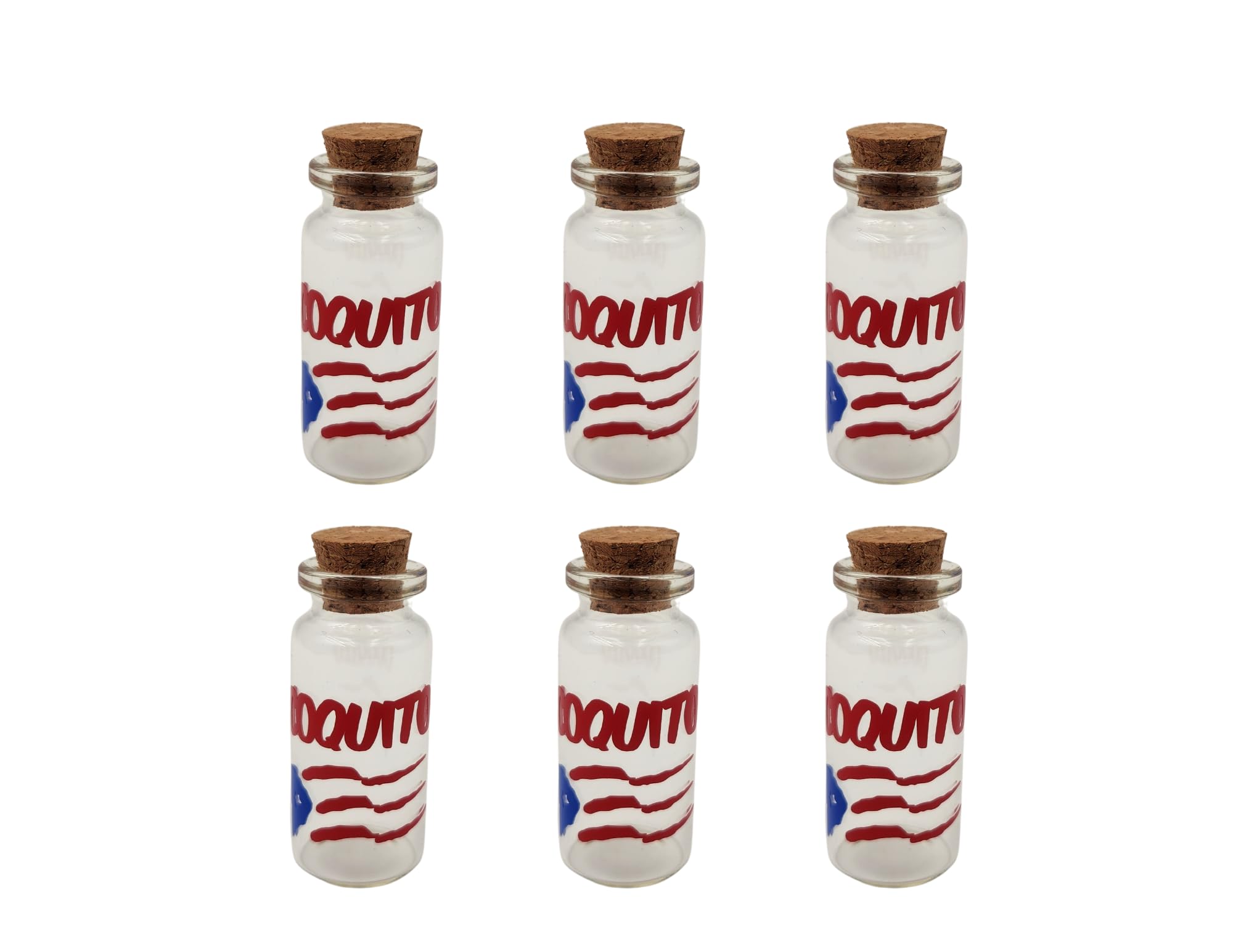 Miniature 2" Coquito Bottles with Puerto Rico Flag Label Pack of 6 Party Decor Accessory Puerto Rician Themed Party Decor Party Souvenirs Christmas Holiday Stocking Stuffer Gift