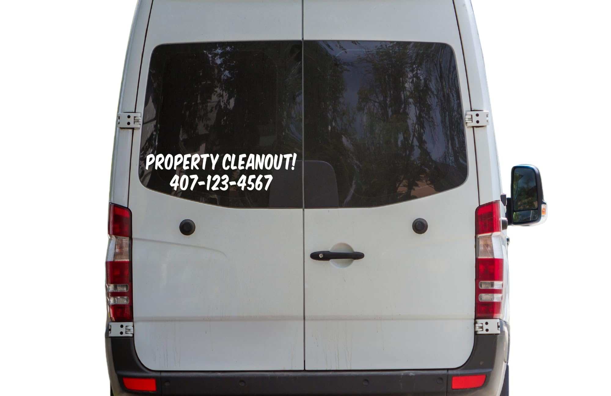 Property Cleanout Custom Phone Number Vinyl Decal Sticker for Vehicle Window
