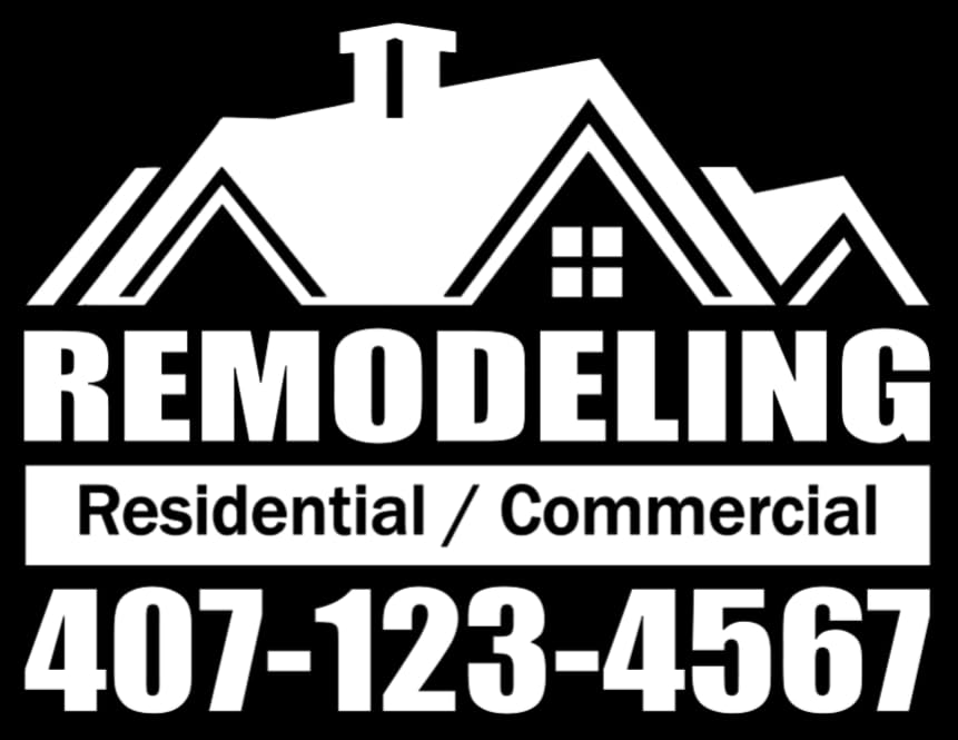 Custom Remodeling Business Vinyl Decal with Phone Number, Residential Commercial House Design, Vehicle Window Sticker