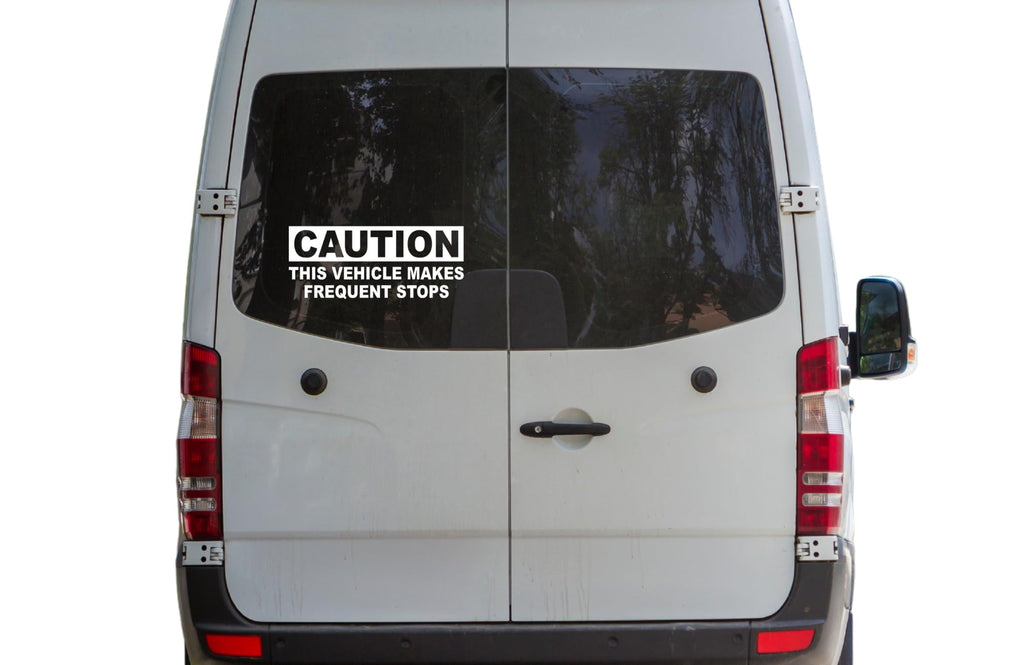 Caution This Vehicle Makes Frequent Stops Vinyl Decal Sticker