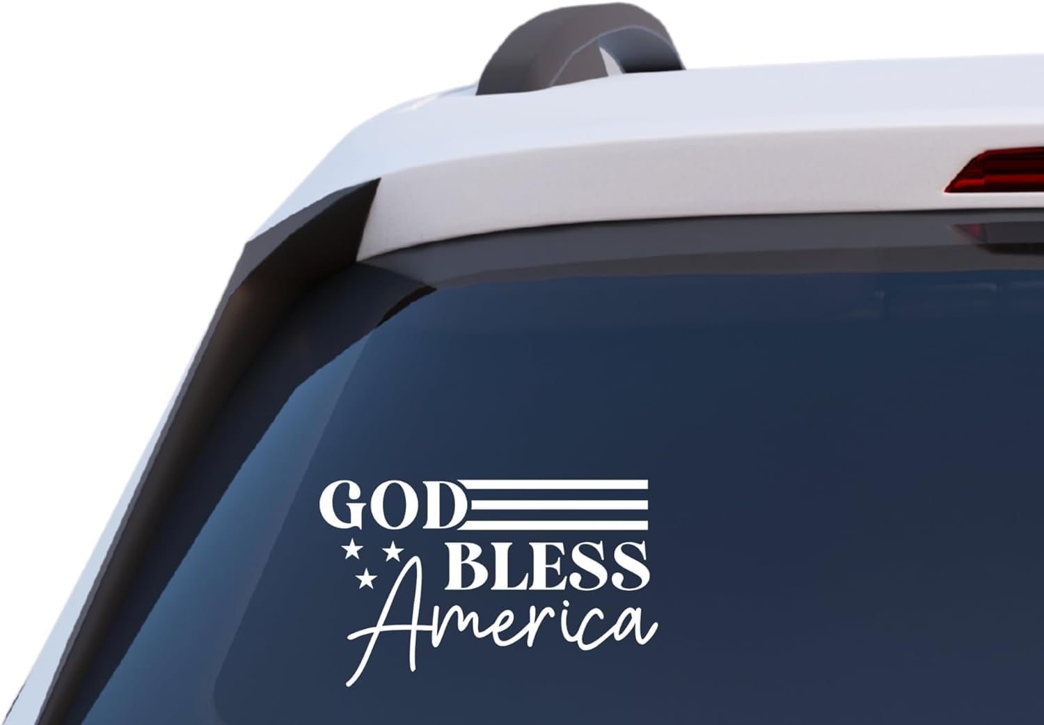 God Bless America Vinyl Decal Sticker, Patriotic American Flag Design with Stars, Car Window Decal
