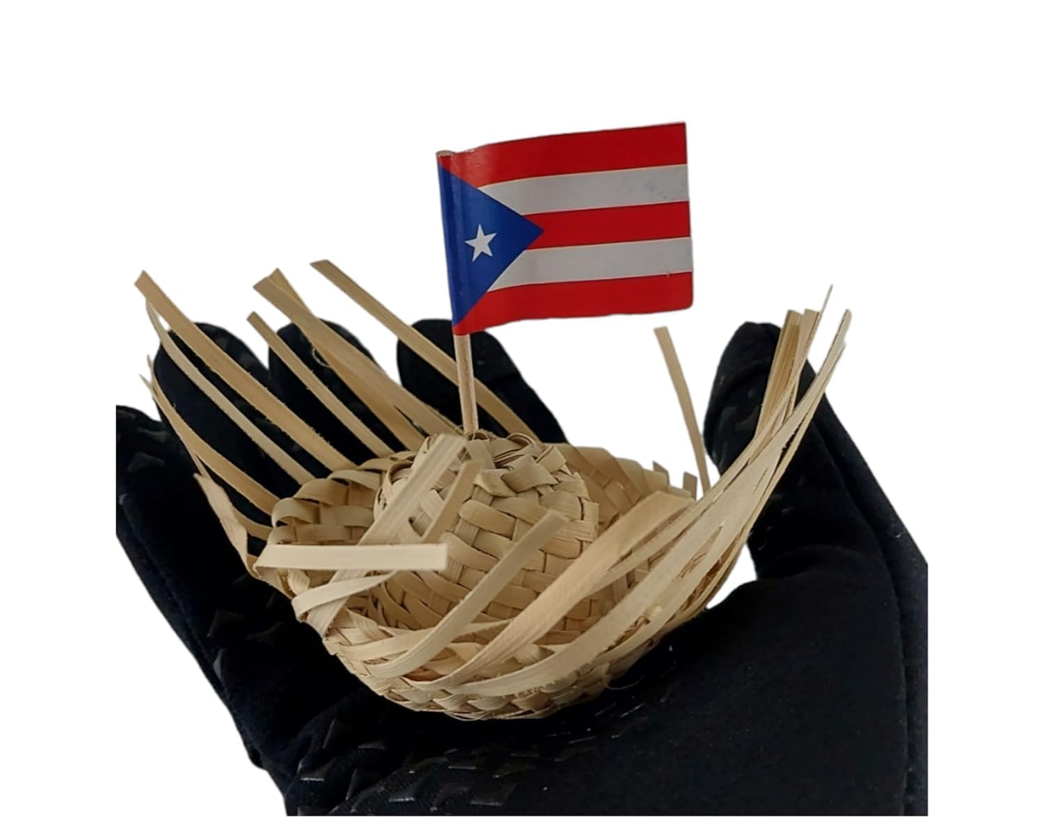 Pack of 2 Mini 2" Pava Straw Traditional Pavita Hats Puerto Rico & Toothpick Flags Jibaro Hats Party Favors Birthday Souvenirs Coquito Bottle Topper