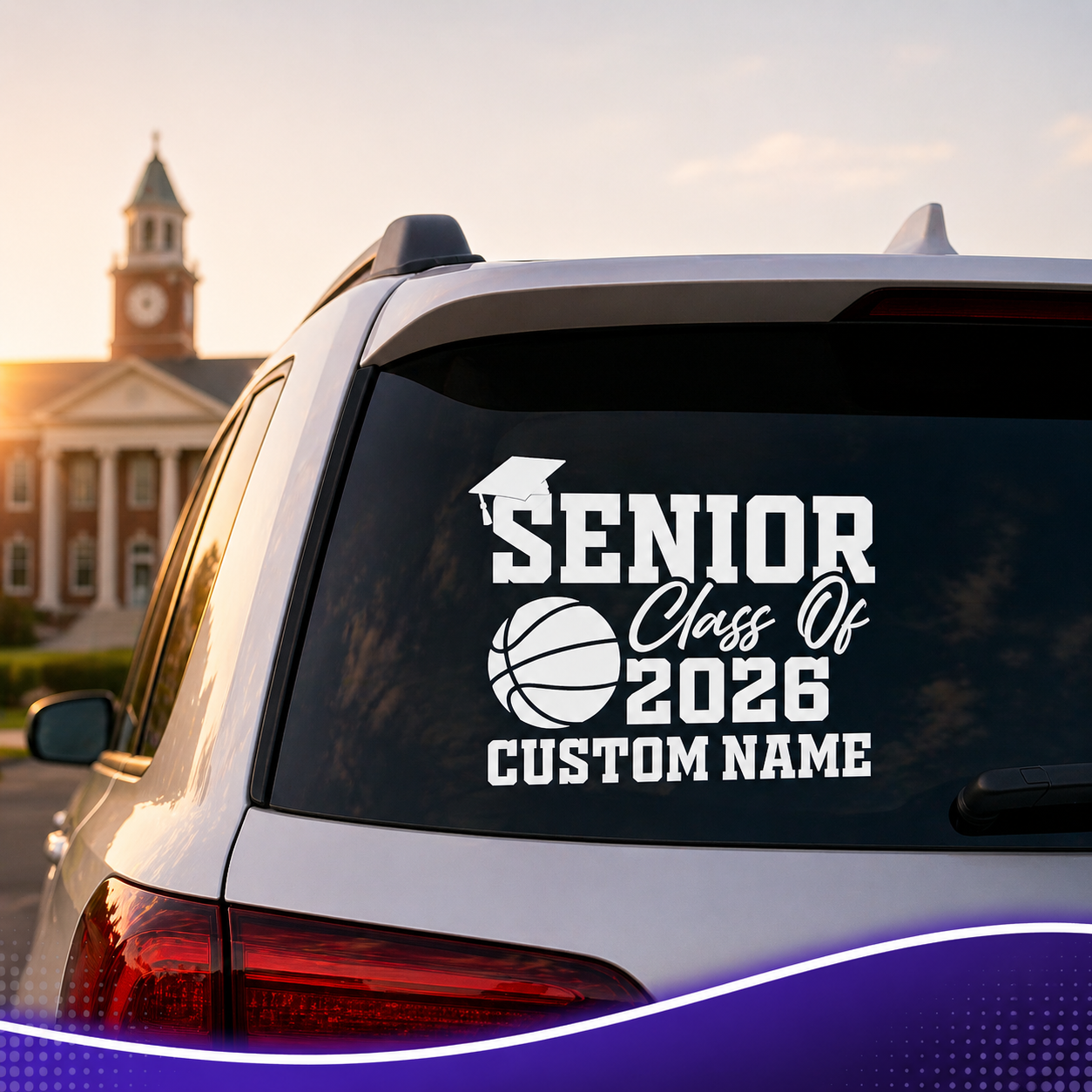 Senior Class of 2026 Basketball Team Decal, Custom Name Vinyl Sticker