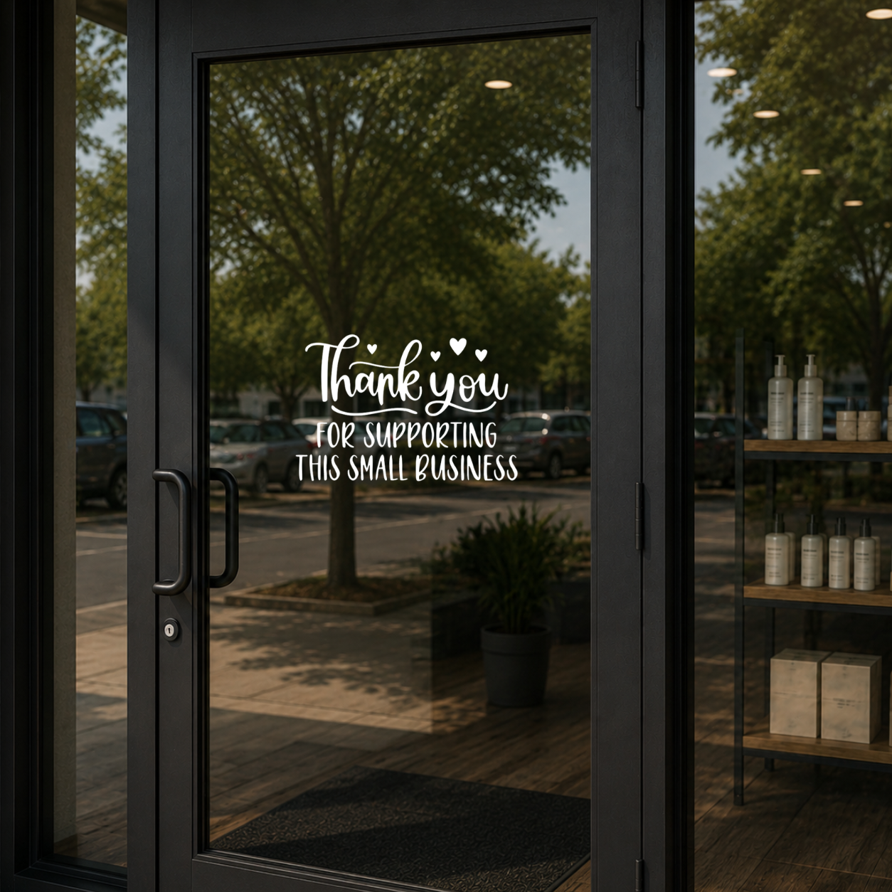 Thank You Small Business Decal - Heartfelt Vinyl Sticker for Your Storefront - Random Little Finds
